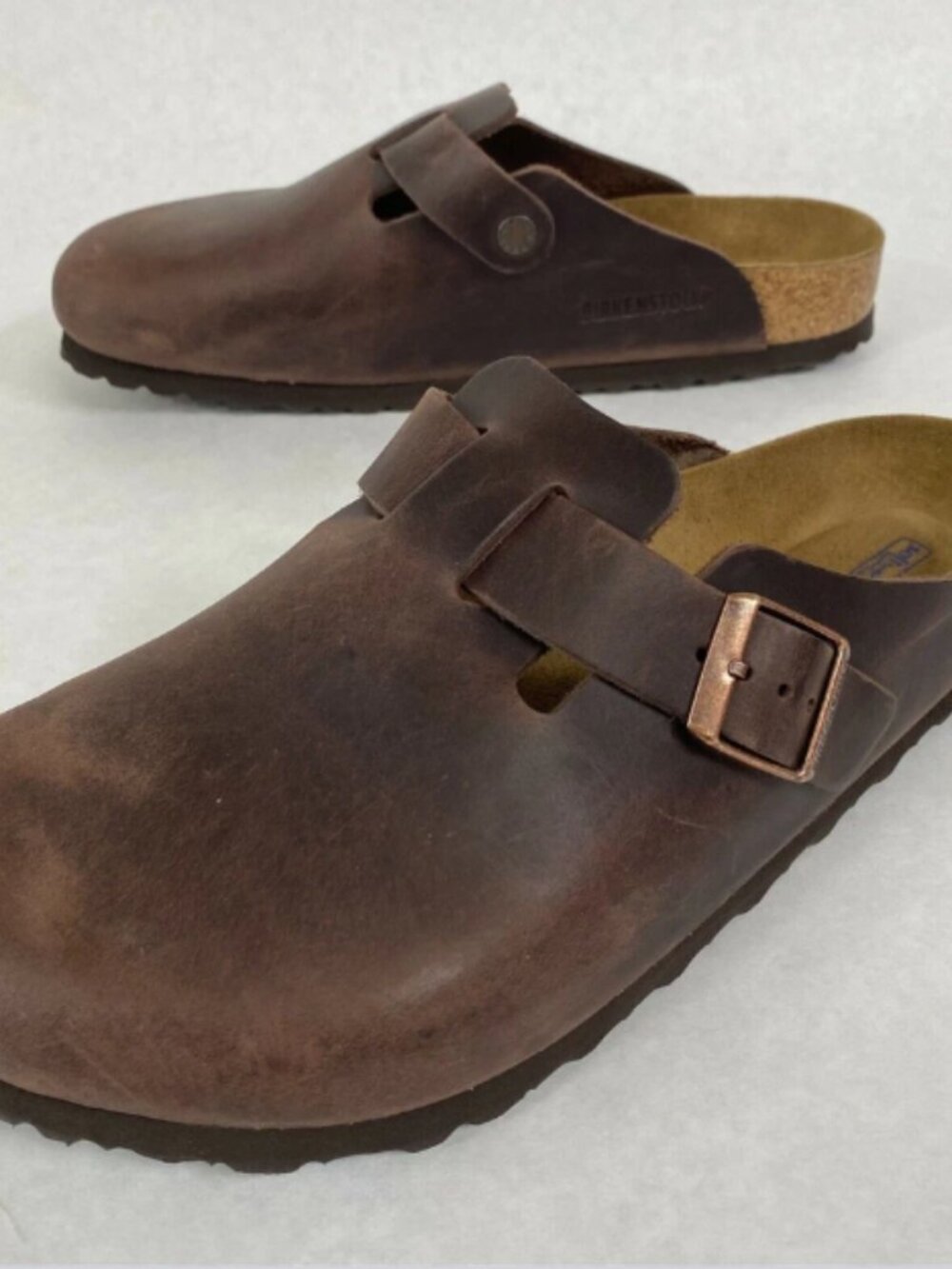 Birkenstock Boston Soft Footbed Habana Oiled Leather Narrow Width Sandals - Picture 3 of 5